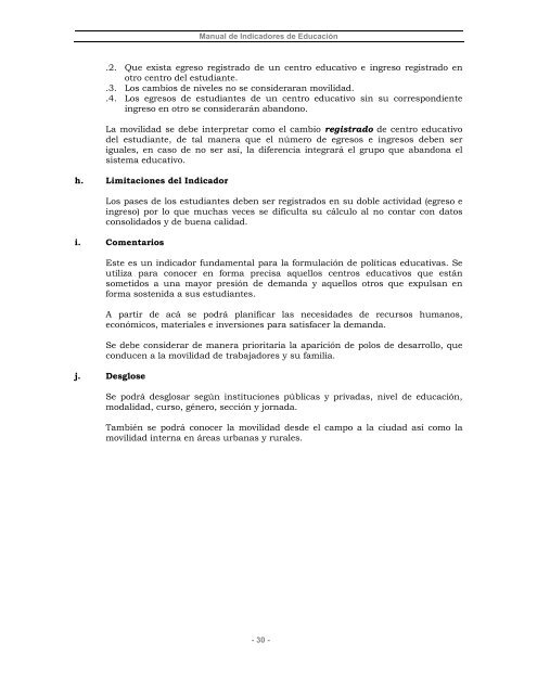 Manual de Indicadores Educativos - Secretaría de Educación