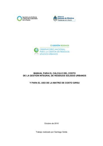 MANUAL PARA EL CÁLCULO DEL COSTO DE LA GESTIÓN ...