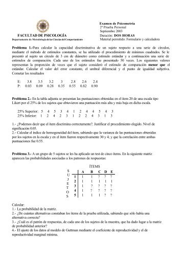 Para calcular la capacidad discriminativa de un sujeto ... - Uned