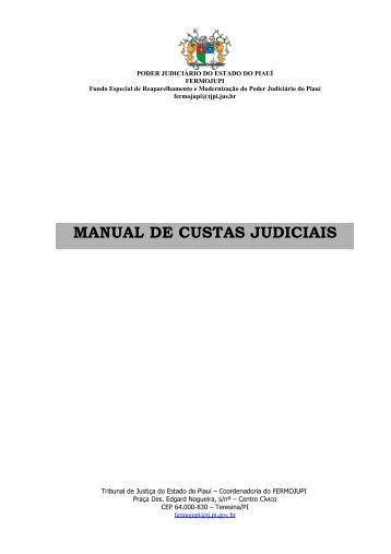 manual de custas judiciais 2009 - Tribunal de Justiça do Piauí