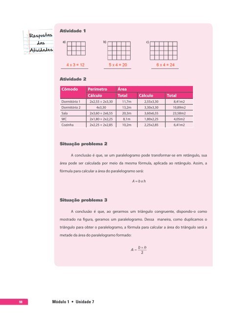 Áreas de figuras planas - SEJA