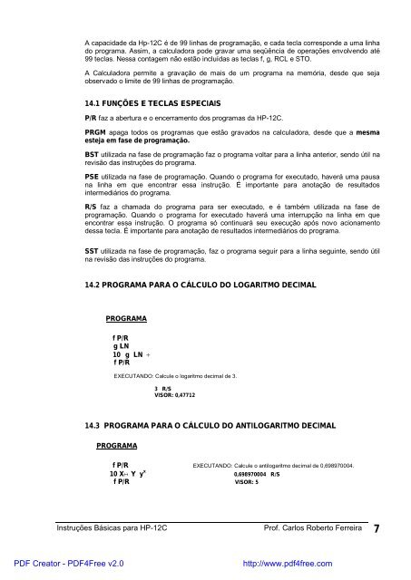 1 instruções básicas para uso da calculadora hp-12c - Unisalesiano