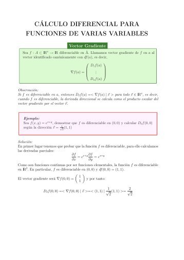 cálculo diferencial para funciones de varias variables