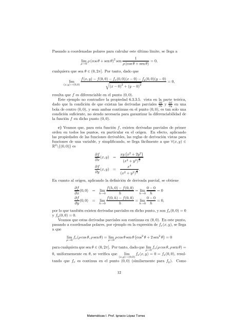 ejercicios de cálculo diferencial en funciones de varias variables