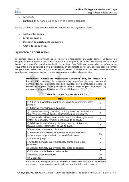 MÓDULO III-2: Verificación de Medios de Escape - Red Proteger