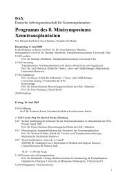 Programm des 8. Minisymposiums Xenotransplantation - RKI