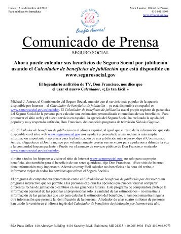 Ahora puede calcular sus beneficios de Seguro ... - Social Security