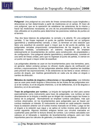 Manual de Topografía –Poligonales 2008 - Ing. Sergio Navarro Hudiel