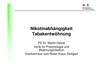 Nikotinabhängigkeit Tabakentwöhnung - Krankenhaus vom Roten ...