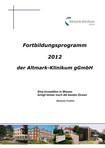 Fortbildungsprogramm 2012 - Altmark-Klinikum