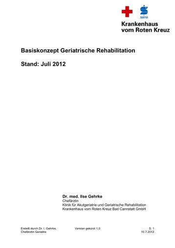 Basiskonzept Geriatrische Rehabilitation - Krankenhaus vom Roten ...