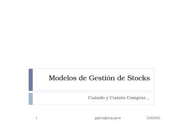 Modelos de Gestión de Stocks - UPV
