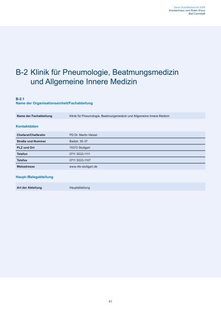 Krankenhaus vom Roten Kreuz Bad Cannstatt GmbH - KTQ