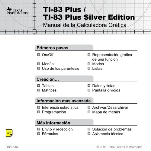 TI83 Plus / TI83 Plus Silver Edition ISA Ingeniería de Sistemas y