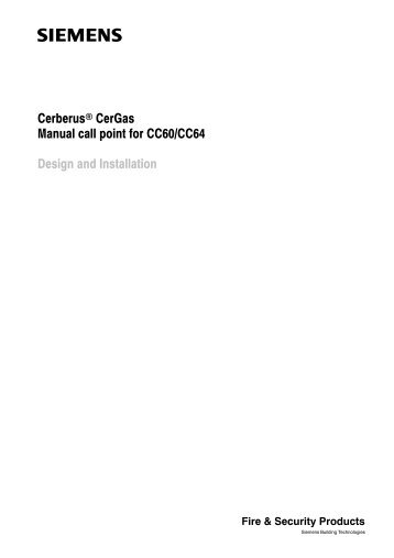 Cerberus® CerGas Manual call point for CC60/CC64 Design and ...