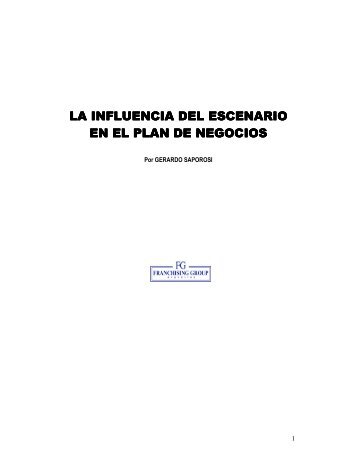 LA INFLUENCIA DEL ESCENARIO EN EL PLAN DE NEGOCIOS