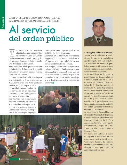 Edición 657-658 Enero-Febrero 2010 - Revista Carabineros