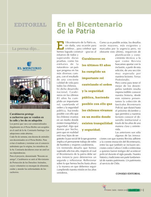 Edición 657-658 Enero-Febrero 2010 - Revista Carabineros