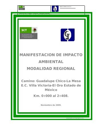 manifestacion de impacto ambiental modalidad ... - sinat - Semarnat