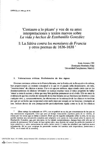 Centauro a lo pícaro» y voz de su amo - Centro Virtual Cervantes