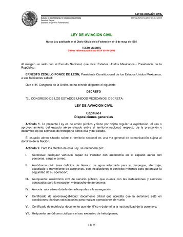 Ley de Aviación Civil - Cámara de Diputados