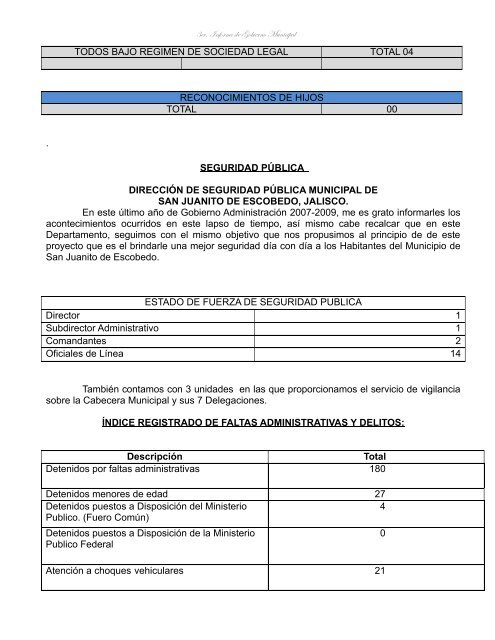 3er. Informe de Gobierno Municipal - Gobierno del Estado de Jalisco