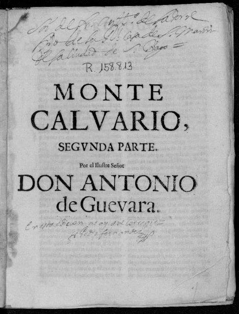 MONTE CALVARIO} DON ANTONIO de Guevara..