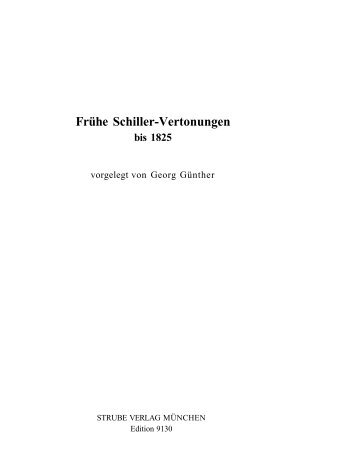 Frühe Schiller-Vertonungen bis 1825