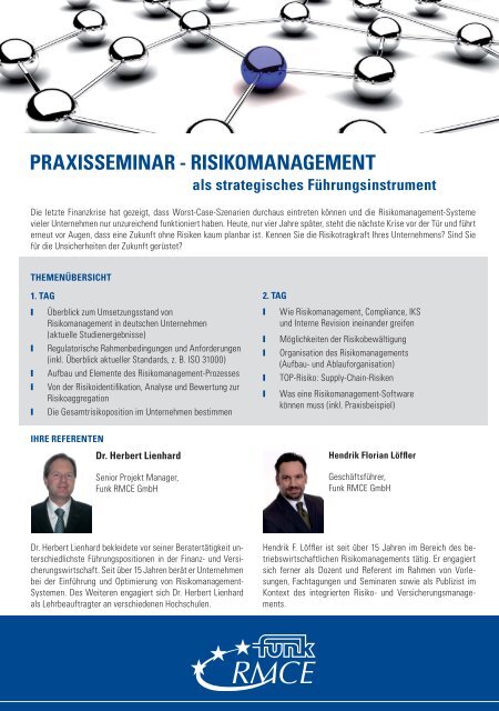 PRAXISSEMINAR - RISIKOMANAGEMENT - RMCE