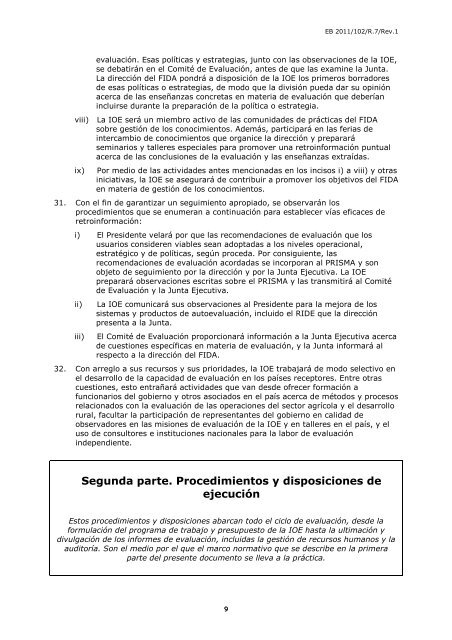 Para aprobación Política de evaluación del FIDA revisada - IFAD