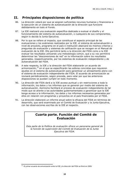 Para aprobación Política de evaluación del FIDA revisada - IFAD