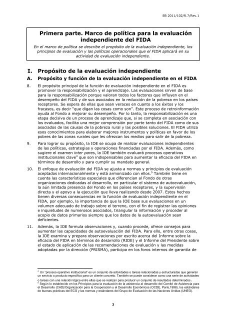 Para aprobación Política de evaluación del FIDA revisada - IFAD