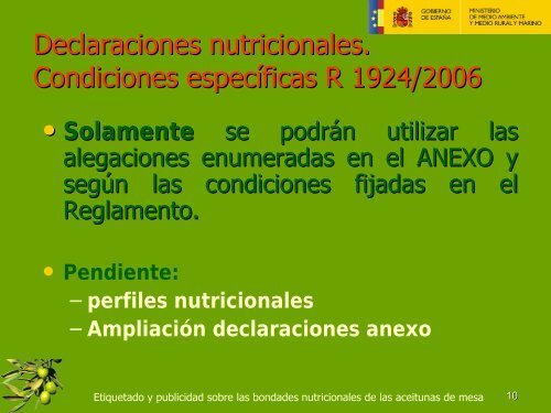 Etiquetado y publicidad sobre las bondades nutricionales de las ...