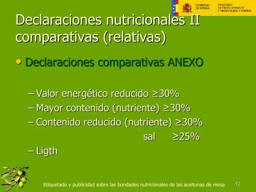 Etiquetado y publicidad sobre las bondades nutricionales de las ...