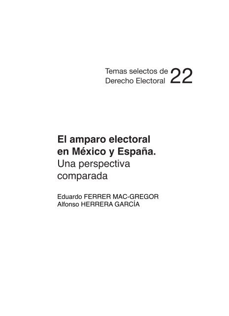 El amparo electoral en México y España. Una perspectiva comparada