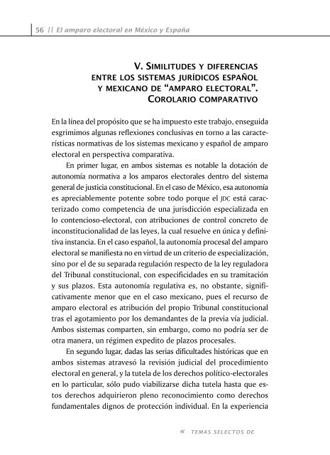 El amparo electoral en México y España. Una perspectiva comparada