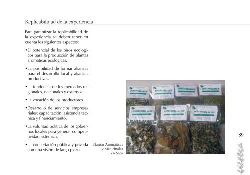 Las plantas aromáticas y medicinales. Una alternativa para - CEDEP