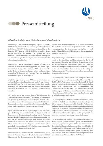 Pressemitteilung - Hydro.com