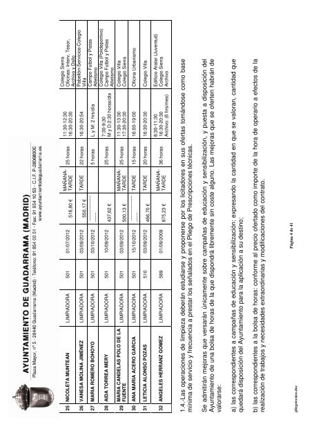 Pliego de prescripciones técnicas - Ayuntamiento de Guadarrama