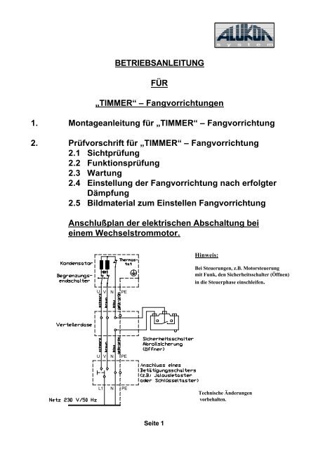 âTIMMERâ â Fangvorrichtungen