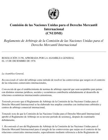 Comisión de las Naciones Unidas para el Derecho Mercantil - uncitral