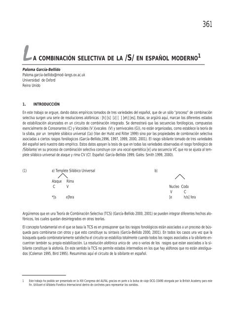 actas xiii congreso internacional asociación de lingüística y filología ...