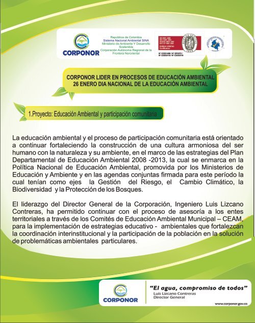 informe educacion ambiental - Corponor