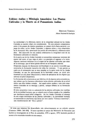 Folklore Andino y Mitología Amazónica: Las Plantas Cultivadas y la ...