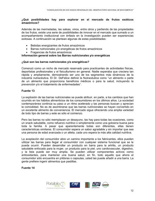 Información de cinco productos del Departamento de Amazonas - CAF