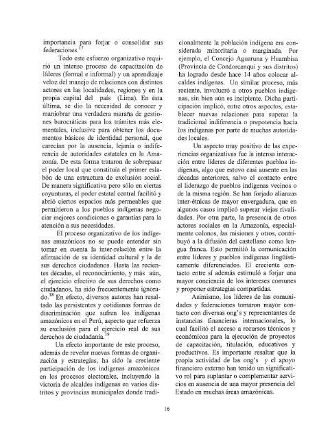 Pueblos Indígenas de la Amazonía Peruana y Desarrollo Sostenible