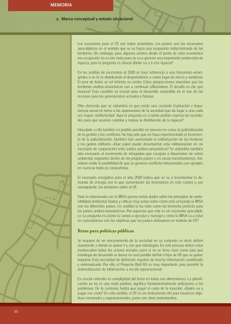 Ordenamiento Territorial de la Región Andino-Amazónica