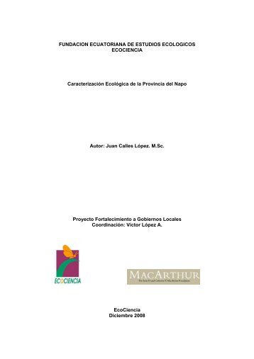 Caracterización Ecológica de la Provincia del Napo - EcoCiencia