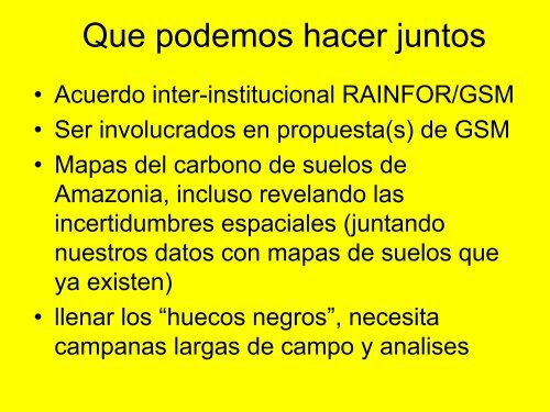 Proyecto RAINFOR, presentación y sinergías con nuestro proyecto.