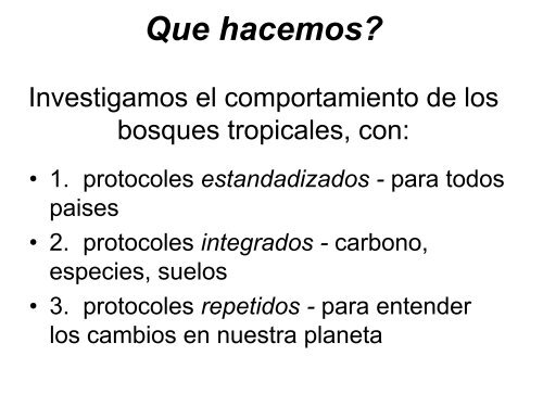 Proyecto RAINFOR, presentación y sinergías con nuestro proyecto.